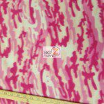 Camo Print Fleece Fabric By The Roll Pink