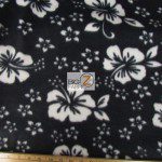 Wholesale Flower Hawaiian Fleece Fabric Black