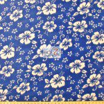 Wholesale Flower Hawaiian Fleece Fabric Blue