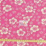 Wholesale Flower Hawaiian Fleece Fabric Pink
